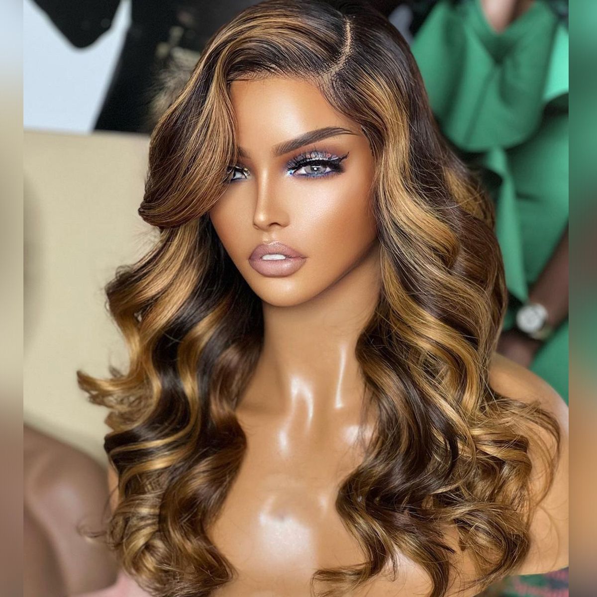 Honey Blonde 4/27 Highlight Wig 13x4 Lace Front Wig Body Wave Human Hair Lace Wigs